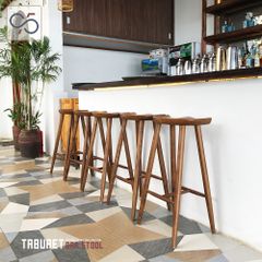 Ghế bar gỗ Taburet mặt lõm