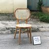 Ghế Gỗ Thonet Mặt Ngồi Mây Lưng Mây Tròn