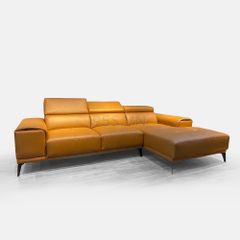 Ghế Sofa Góc L Bọc Da Tựa Gật Gù Phong Cách Ý