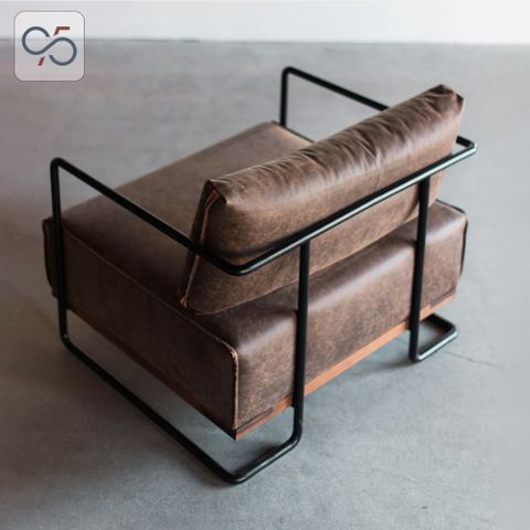 COLIN ARMCHAIR - Sofa đơn bọc da khung sắt phong cách Ý italia