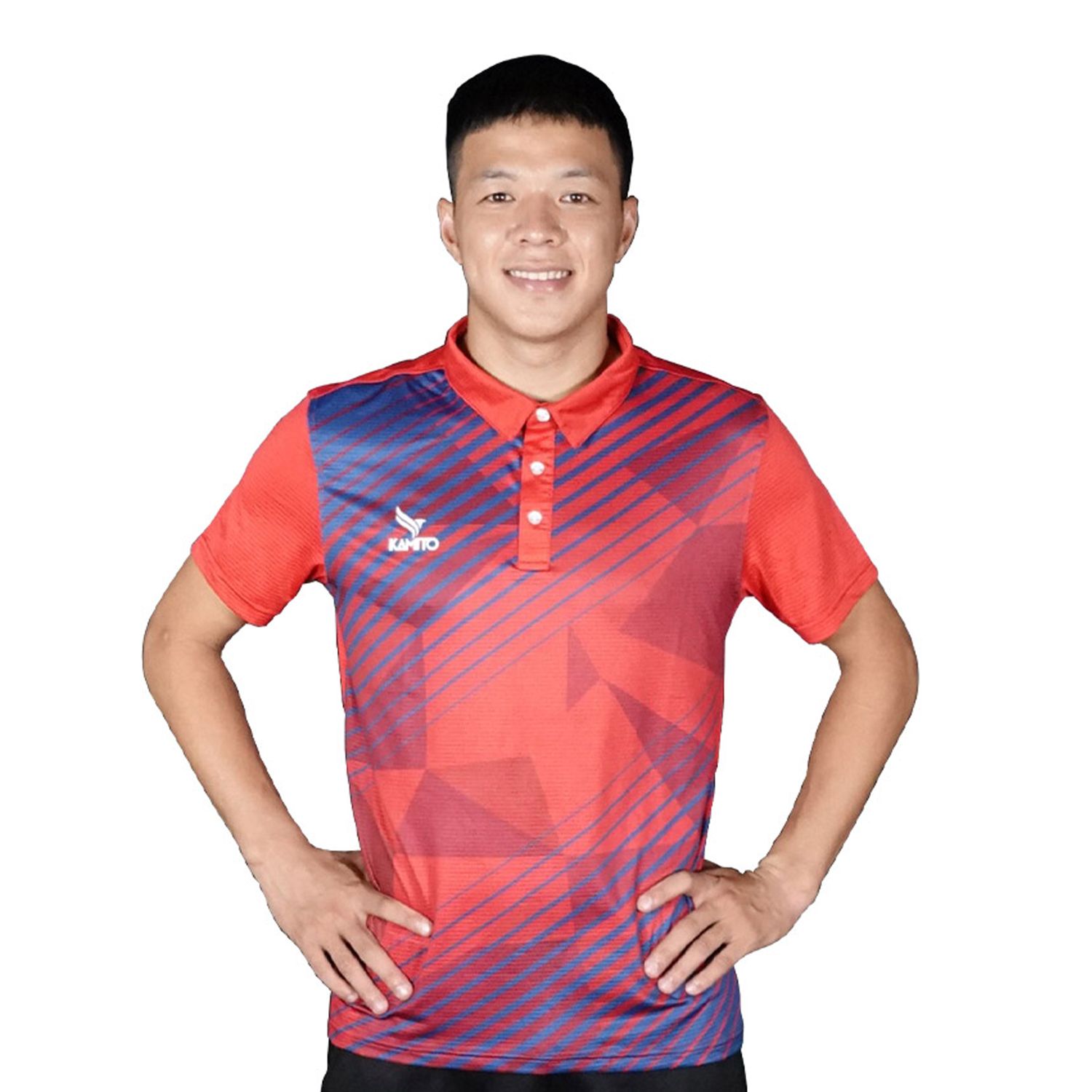 ÁO POLO KMAP2004-1 SỌC CHÉO ĐỎ