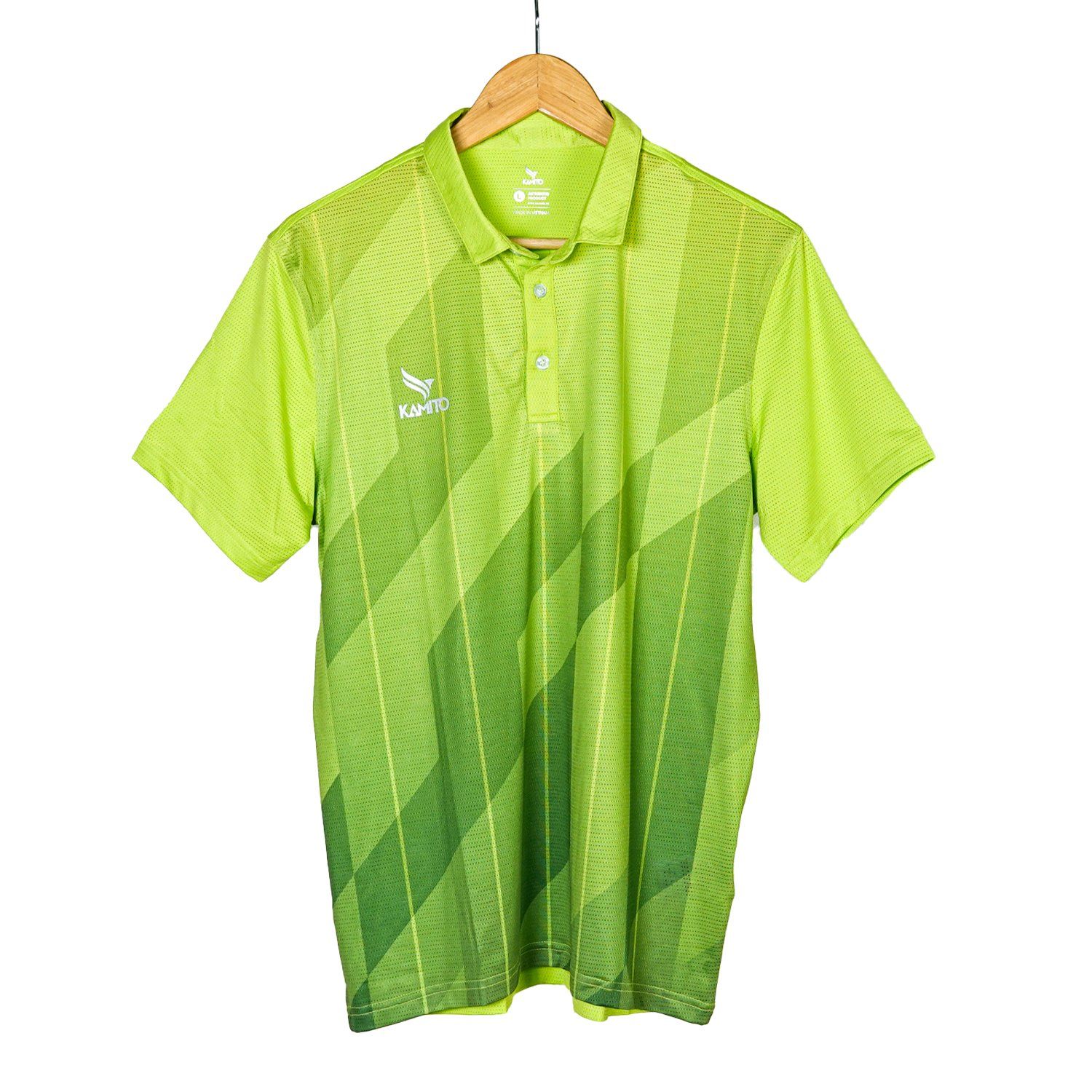ÁO POLO KMAP2003-14 SỌC CHÉO XANH CHUỐI