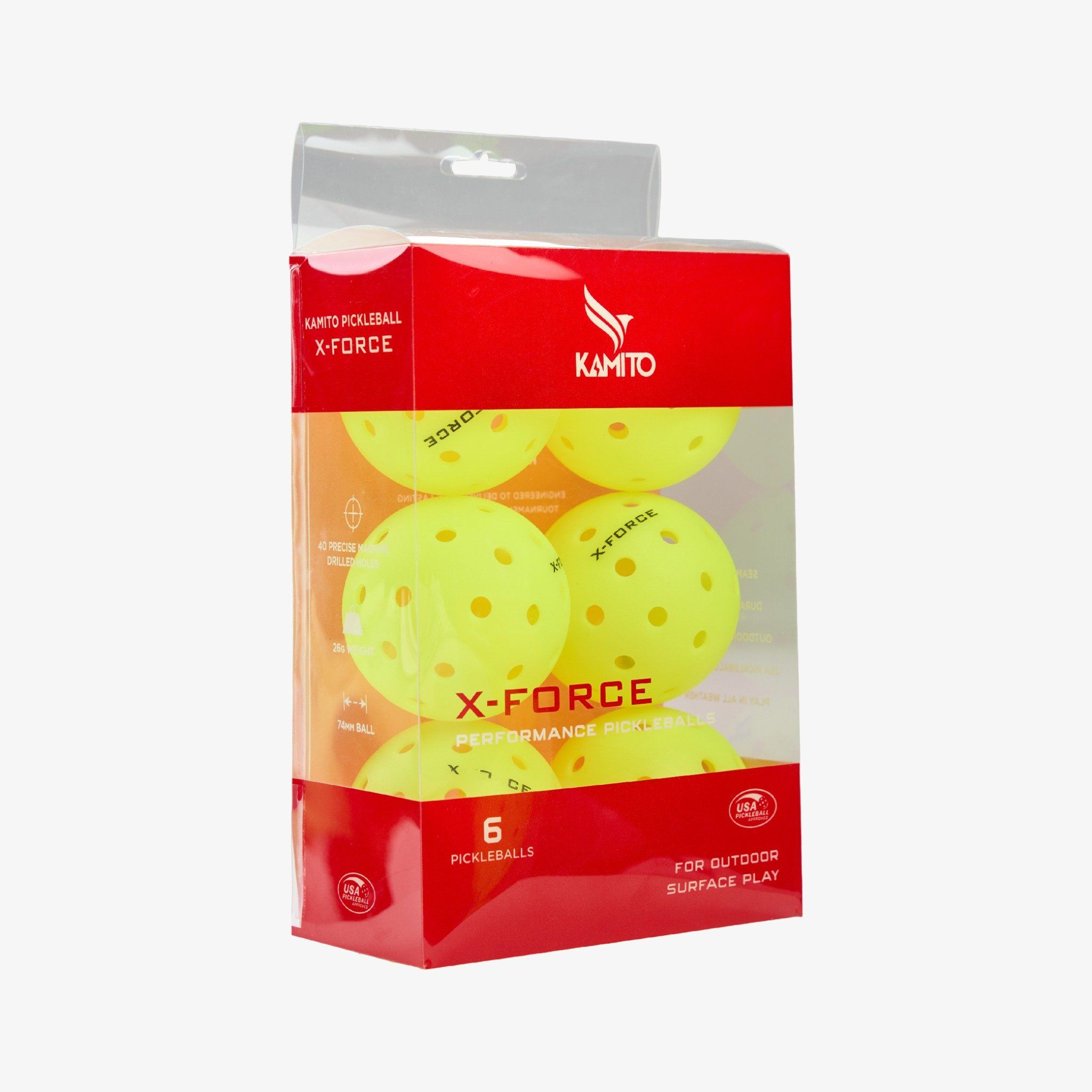 Bóng Thi Đấu Pickleball Kamito X-Force (hộp 6 quả)