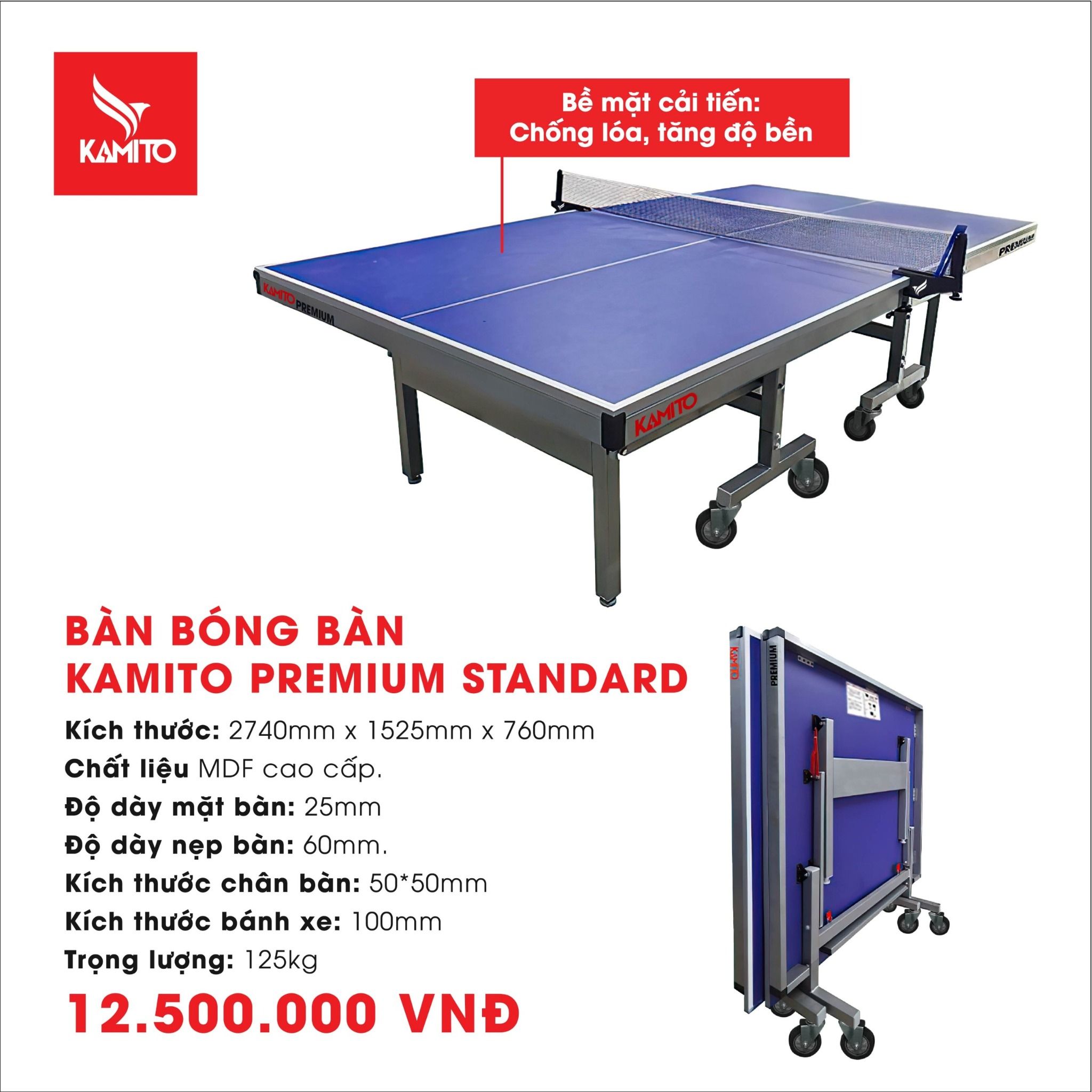 BÀN BÓNG BÀN KAMITO PREMIUM STANDARD