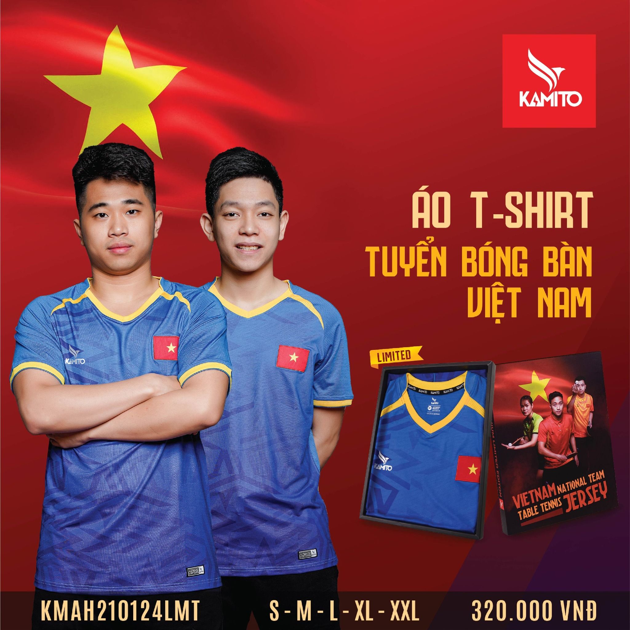 ÁO T-SHIRT TUYỂN BÓNG BÀN VIỆT NAM LIMITED KAMITO