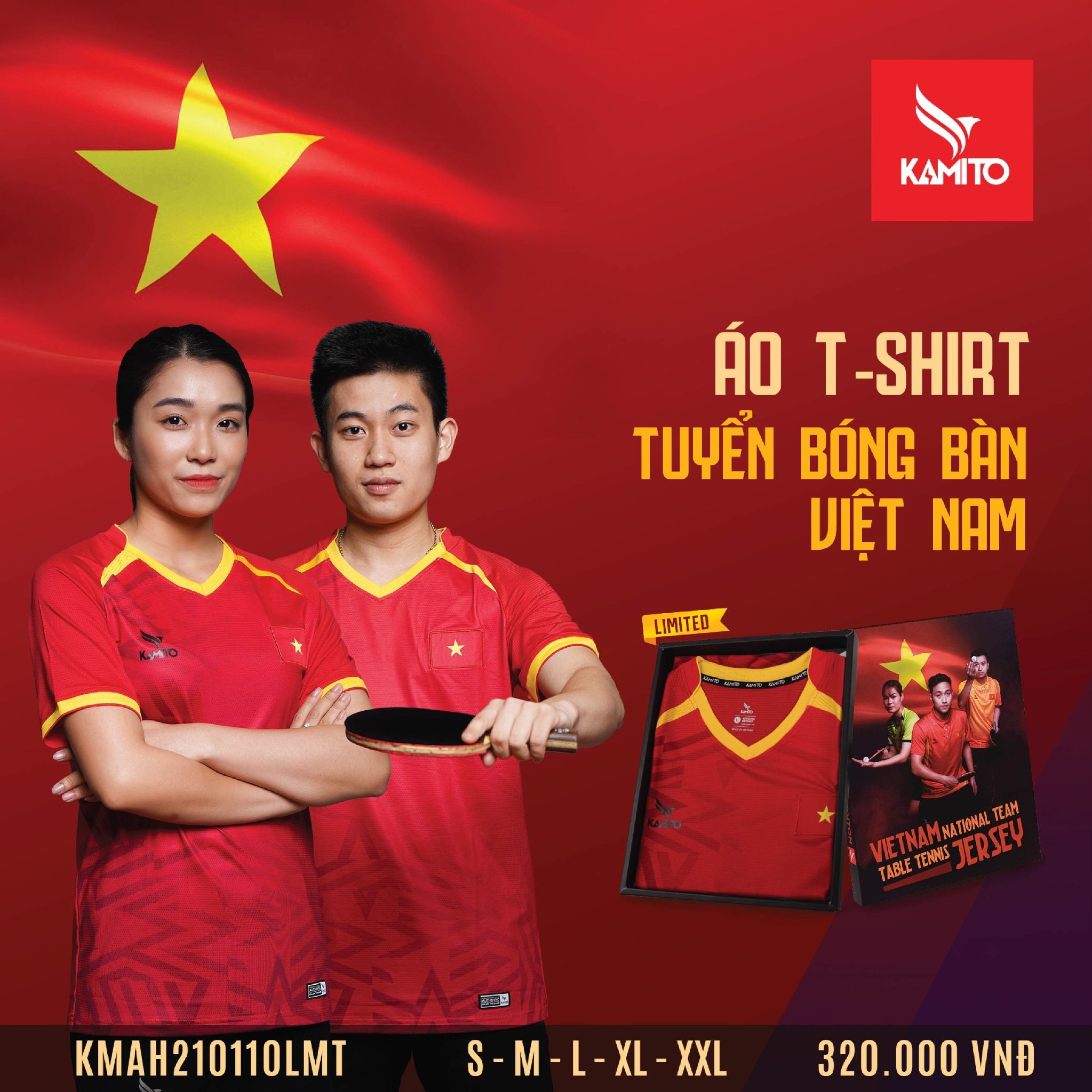 ÁO T-SHIRT TUYỂN BÓNG BÀN VIỆT NAM LIMITED KAMITO