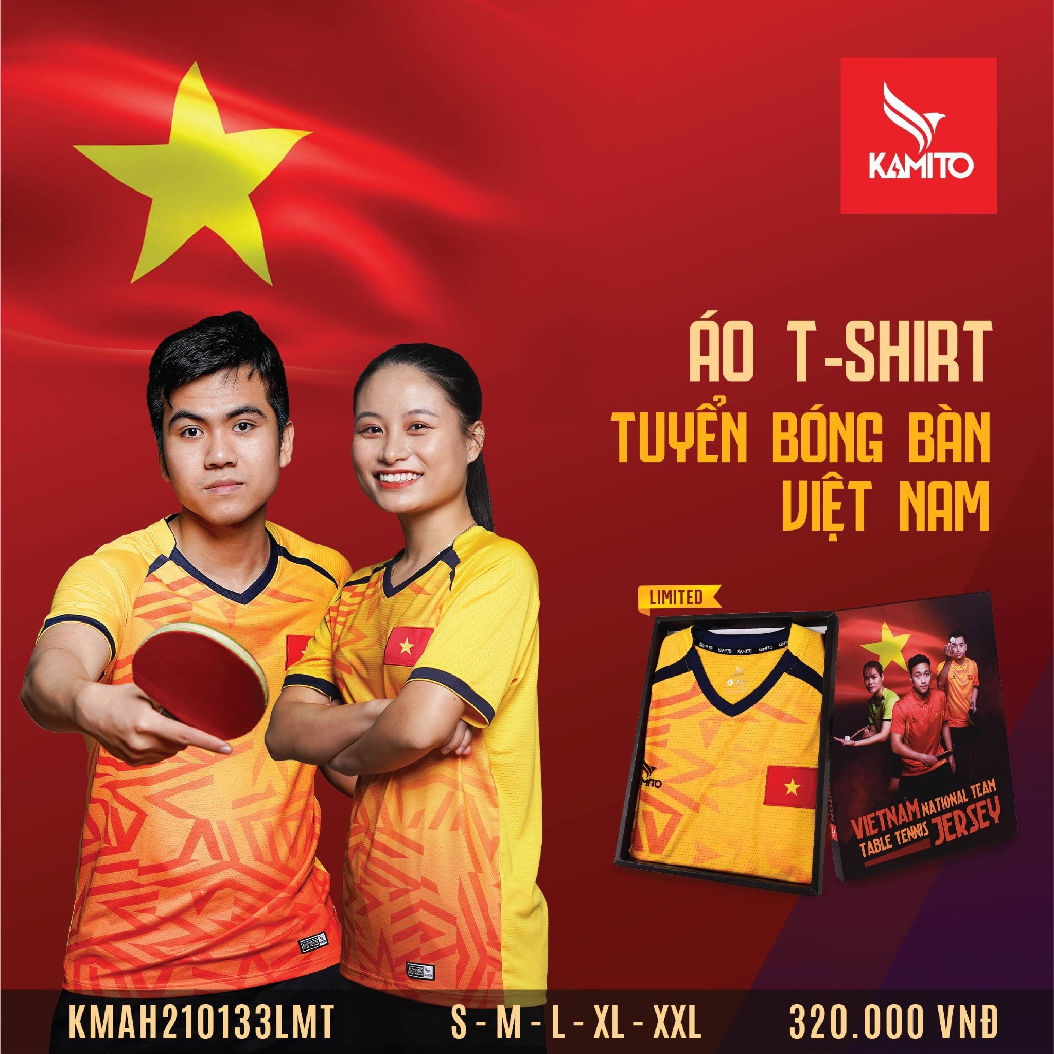 ÁO T-SHIRT TUYỂN BÓNG BÀN VIỆT NAM LIMITED KAMITO