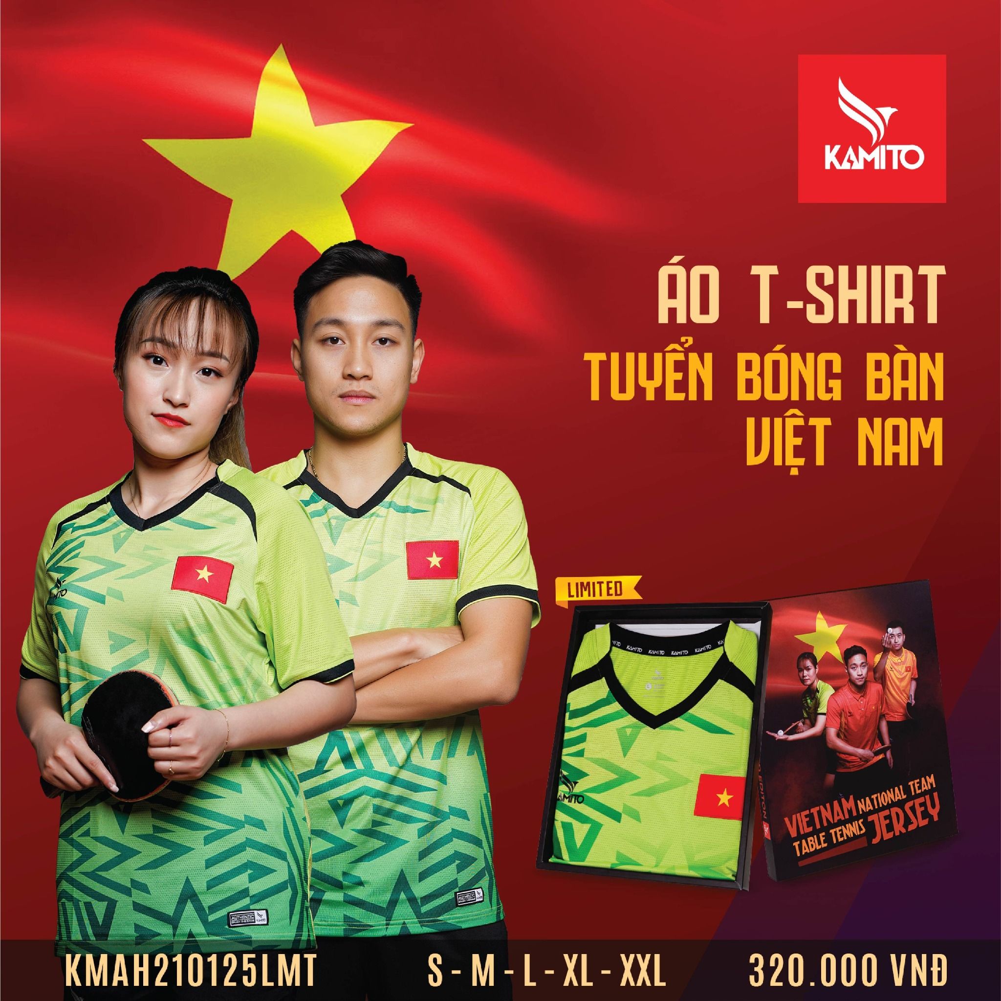 ÁO T-SHIRT TUYỂN BÓNG BÀN VIỆT NAM LIMITED KAMITO