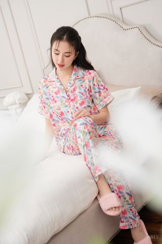 Pijama dài Lụa gấm Gina Long Py Set