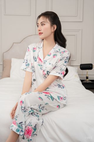 Pijama dài Lụa gấm Rosie Long Py Set