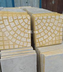 Gạch Vỉa Hè 40x40 Terrazzo Cánh Quạt Vàng