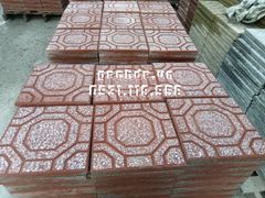 Gạch Vỉa Hè 40x40 Terrazzo Bát Quái Đỏ