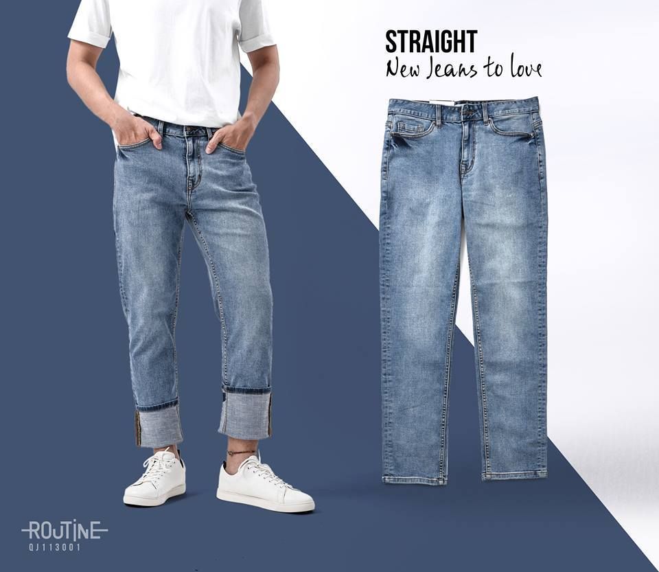 Quần Jean Nam co giãn form Straight - QJ113001