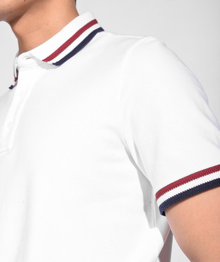 Áo Thun Polo Tay Phối Form Fitted 10S20POL002