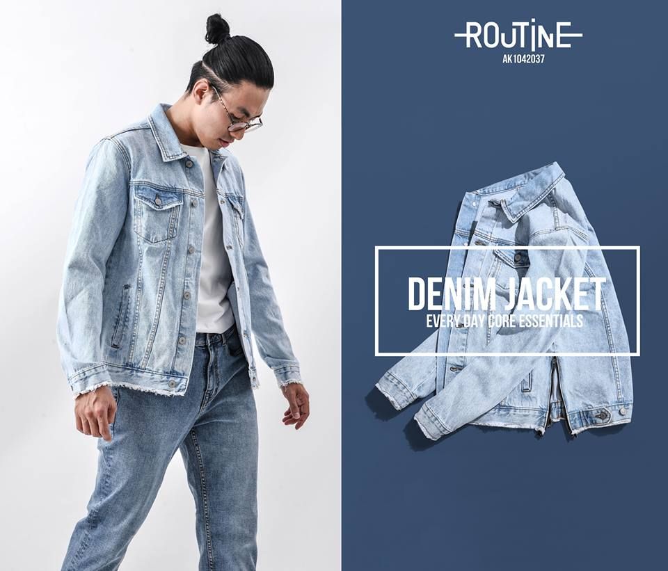 Áo Khoác Nam Jeans Zipper Lai AK1042037
