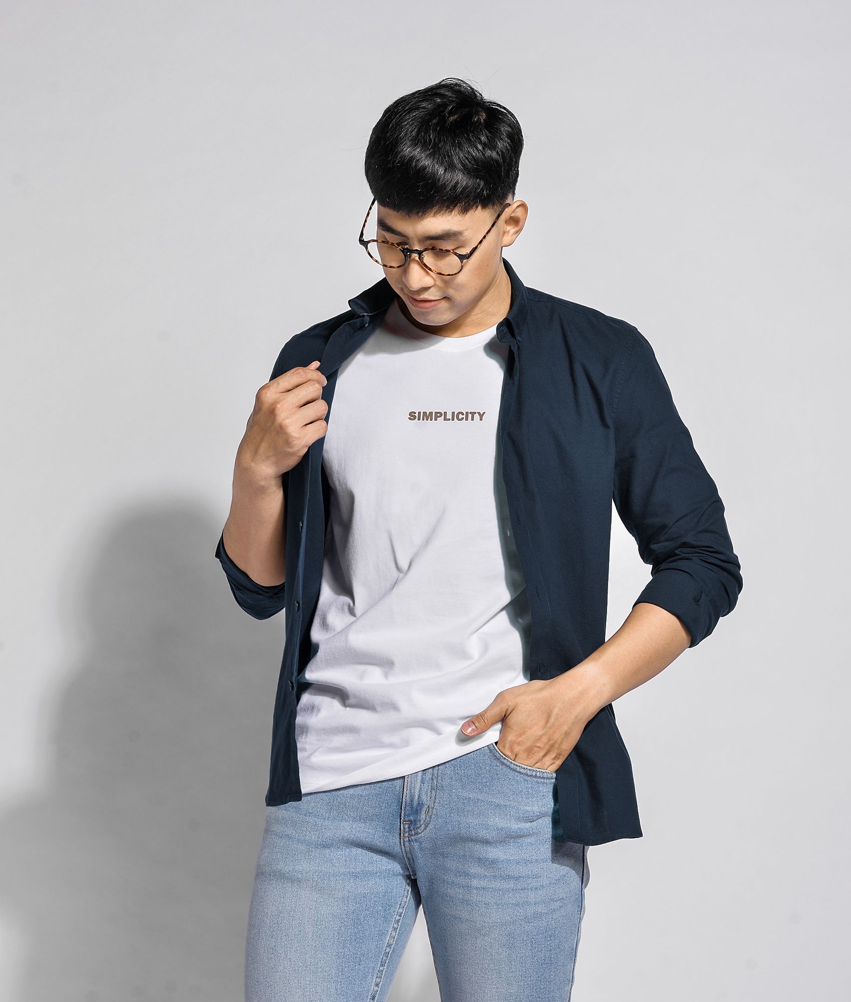 Áo sơ mi tay dài oxford form fitted - 10F20SHL028