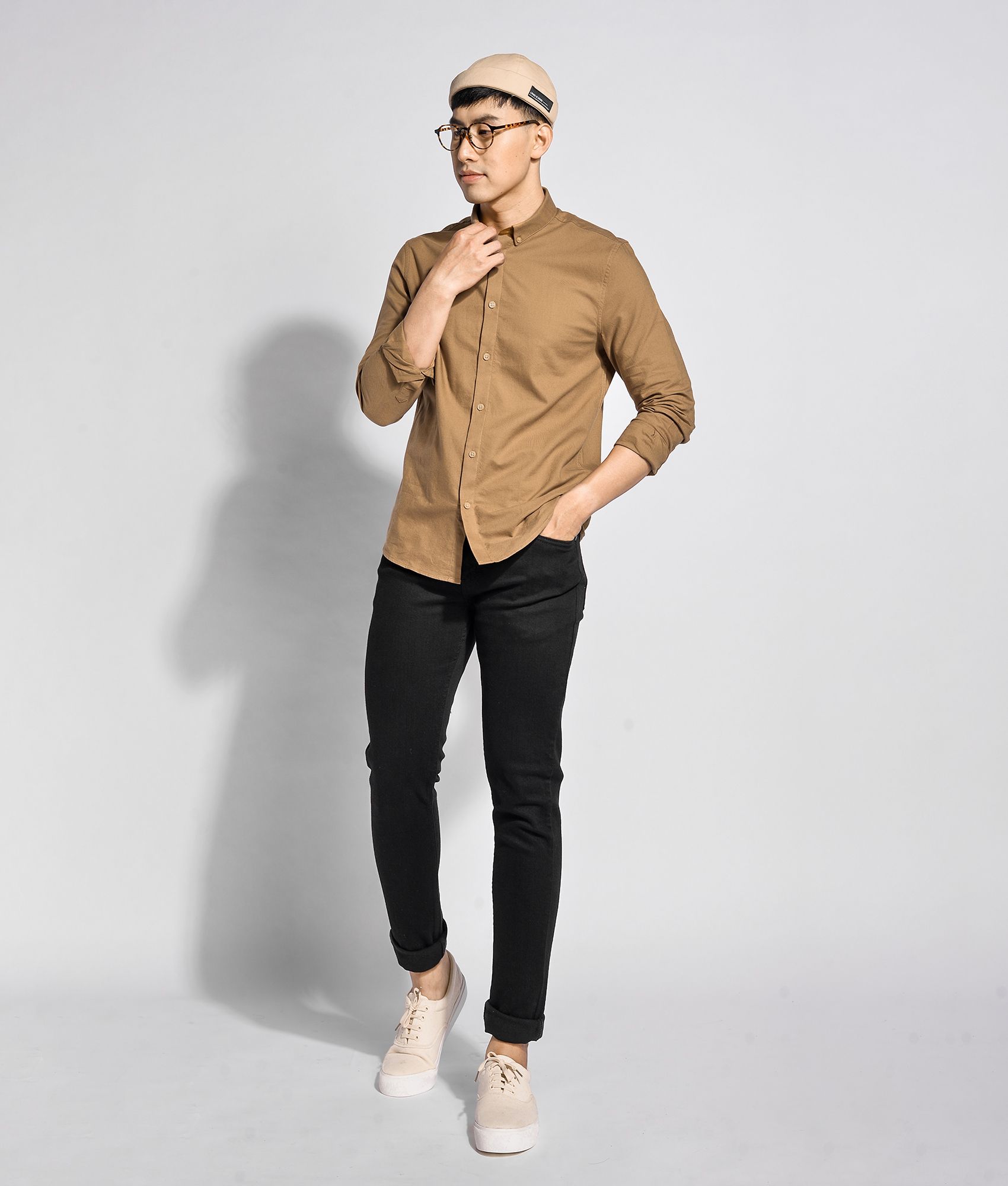 Áo sơ mi tay dài oxford form fitted - 10F20SHL028