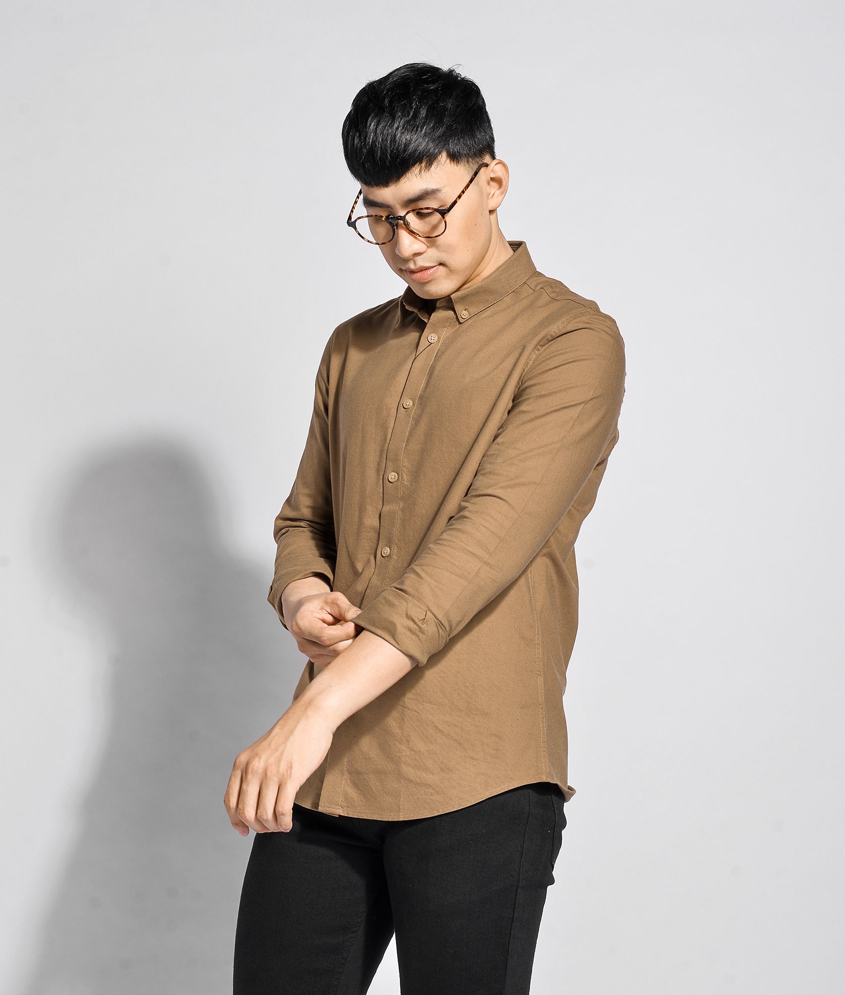 Áo sơ mi tay dài oxford form fitted - 10F20SHL028
