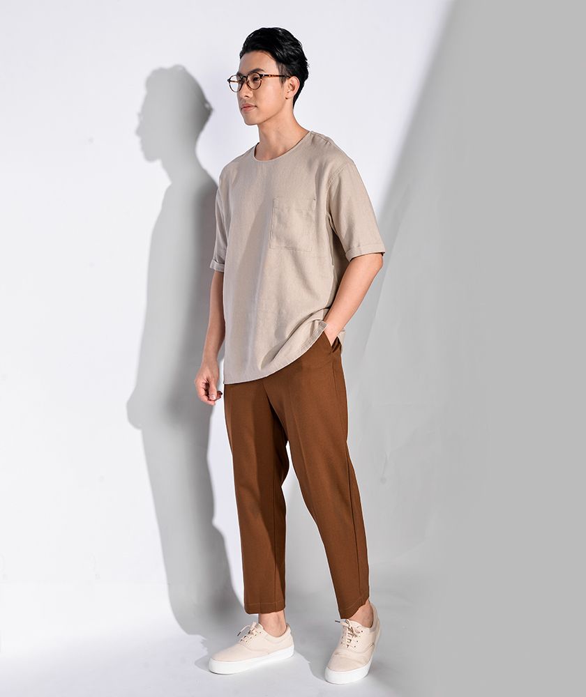 Áo Thun Nam Tay Ngắn Linen Form Loose 10S20TSH036