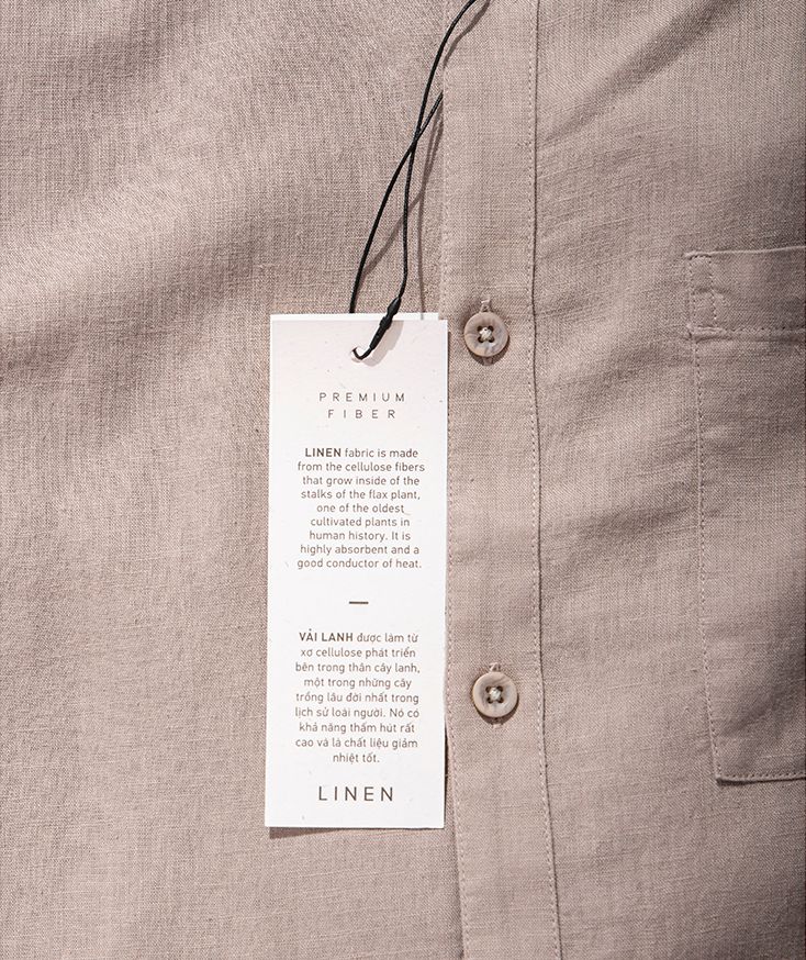 Áo Sơ Mi Nam Tay Dài - Linen cổ trụ SM1021