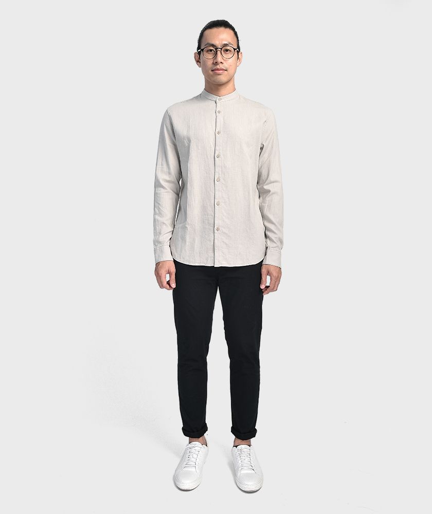 Áo Sơ Mi Nam Tay Dài Cổ Trụ Nẹp Rời - SM102102