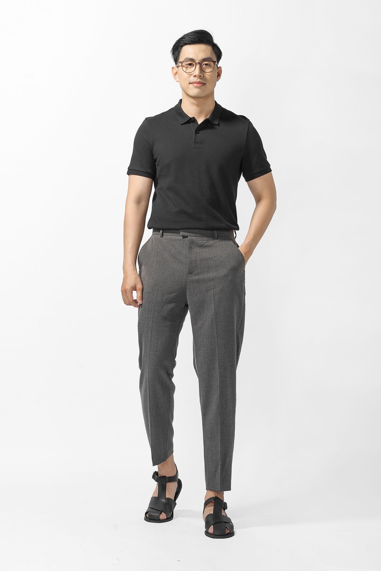 Áo polo nam basic point label form Fitted - 10F20POL026