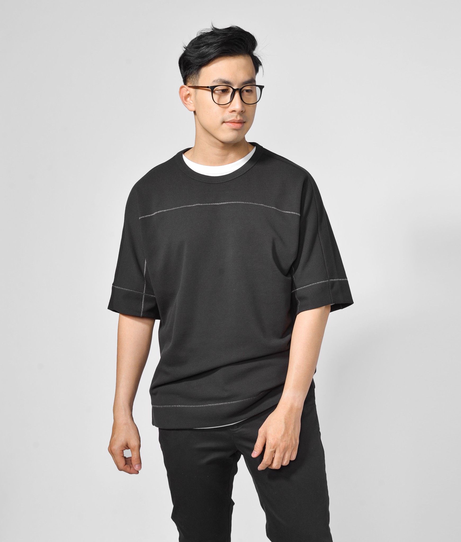 Áo thun nam tay ngắn, rã thân form LOOSE - 10F20TSH022