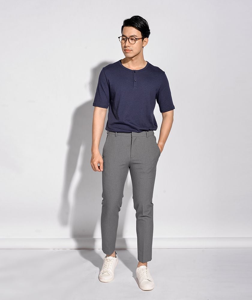 Áo Thun Nam Nẹp Trụ Ngắn Tay Form Regular 10S20TSH005
