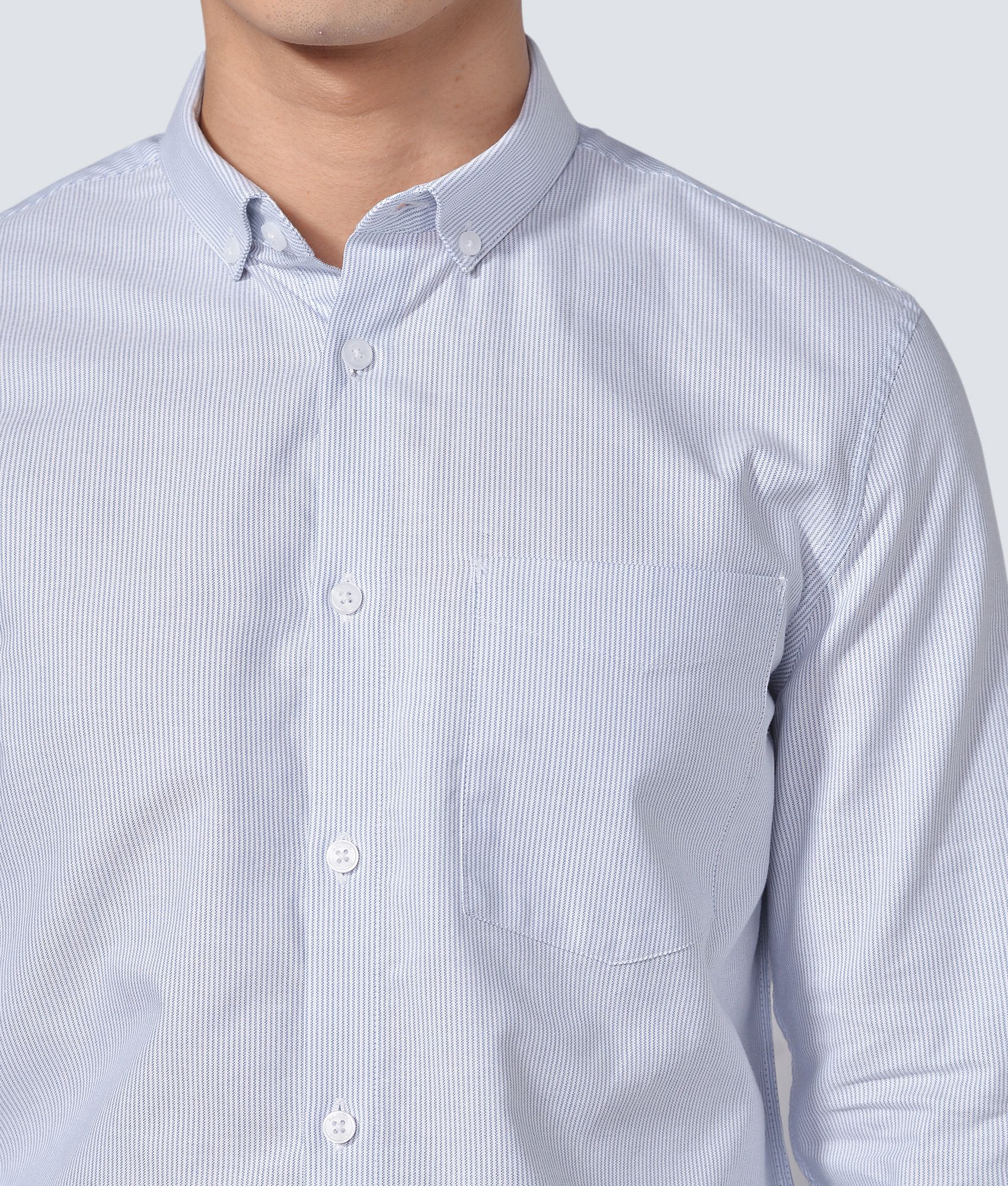 Áo sơ mi tay dài, kẻ sọc form fitted - 10F20SHL036