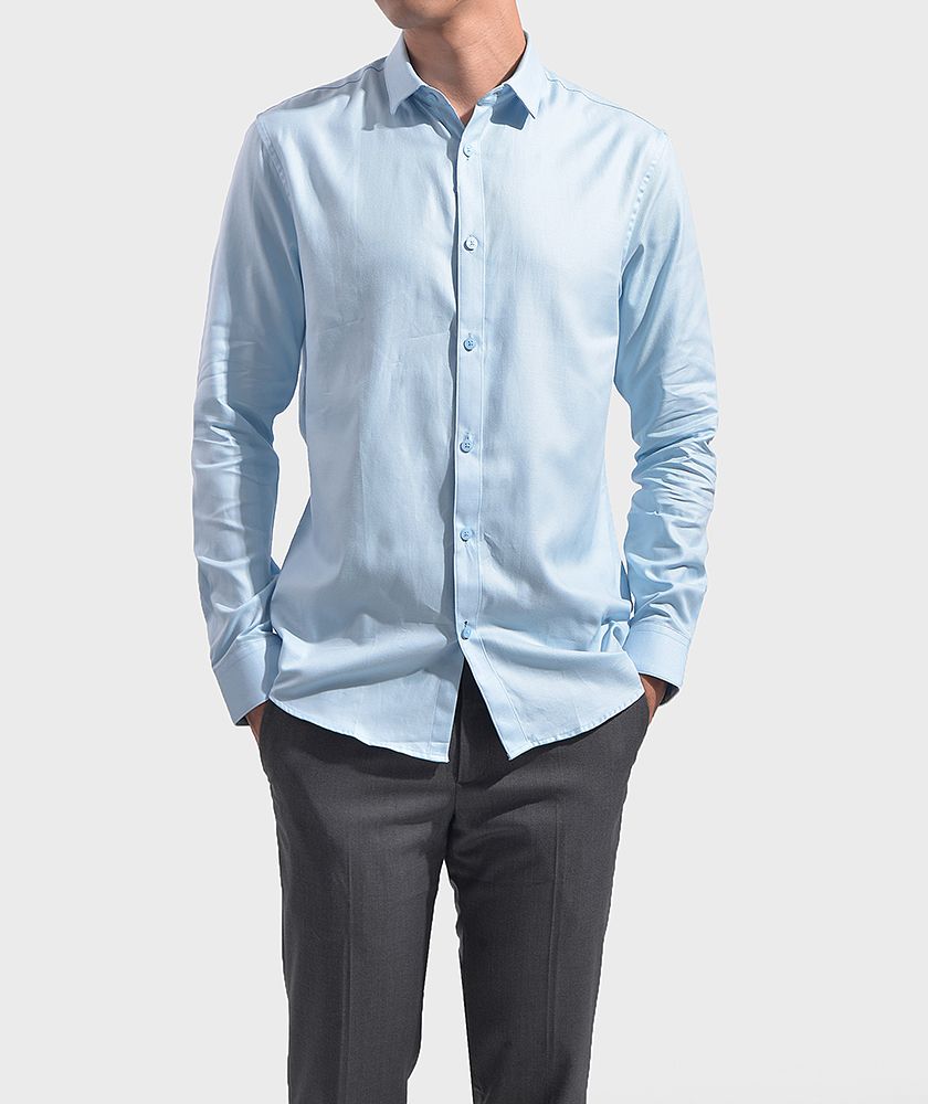Áo Sơ Mi Nam Tay Dài Cotton Chéo To - Nẹp Rời - SM10121