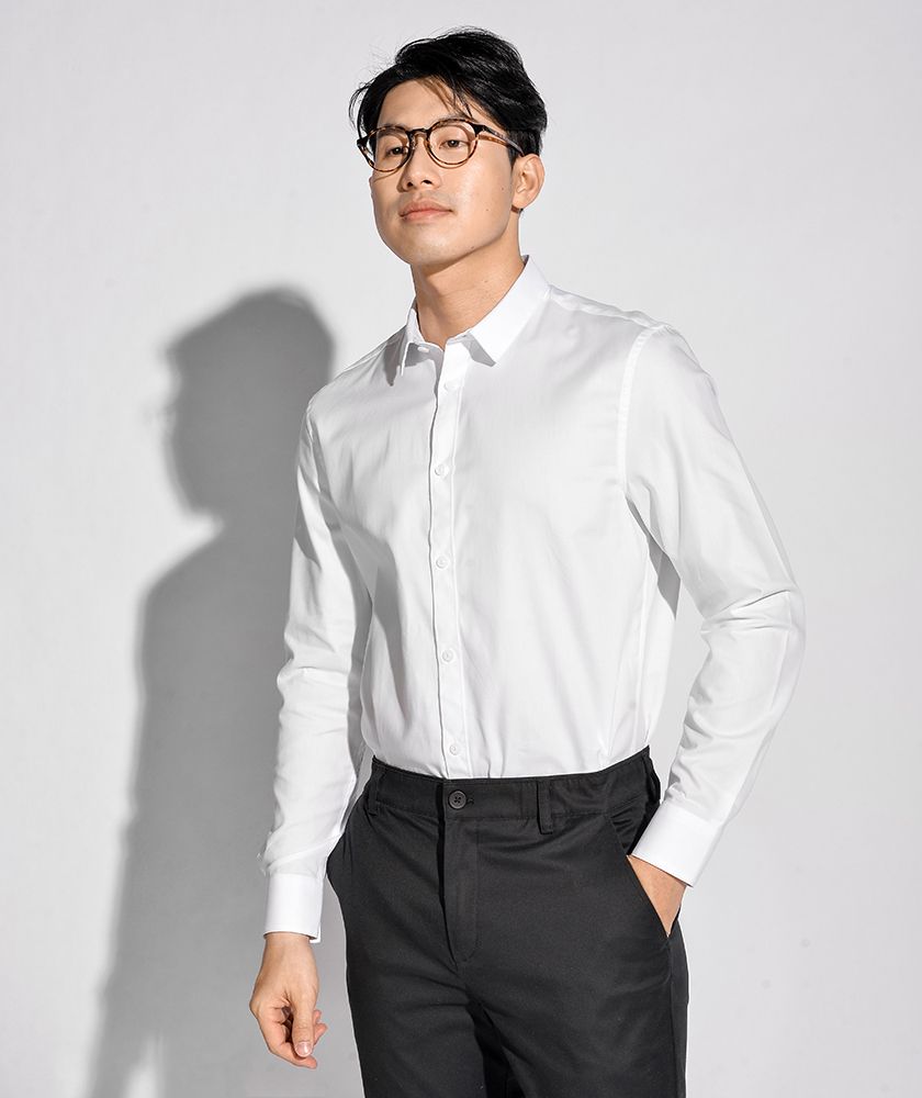 Áo Sơ Mi Dài Tay Cổ Thường Form Fitted 10S20SHL006