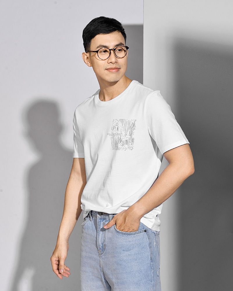 Áo thun tay ngắn print cotton form regular - 10F20TSH003