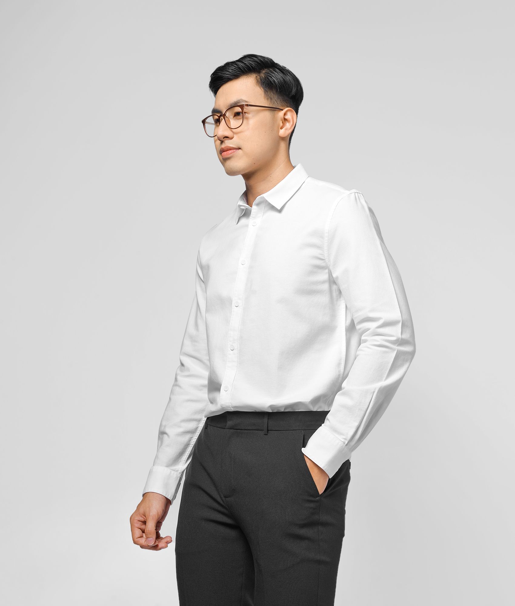 Áo sơ mi nam tay dài oxford - 10F20SHL003