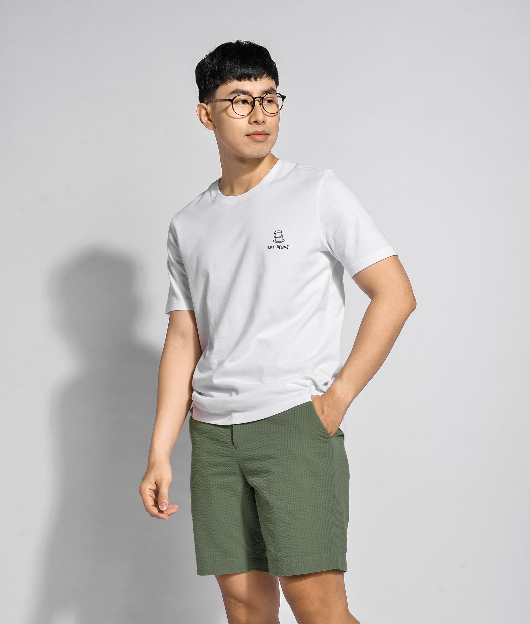 Áo thun tay ngắn EMB cotton form regular - 10F20TSH031