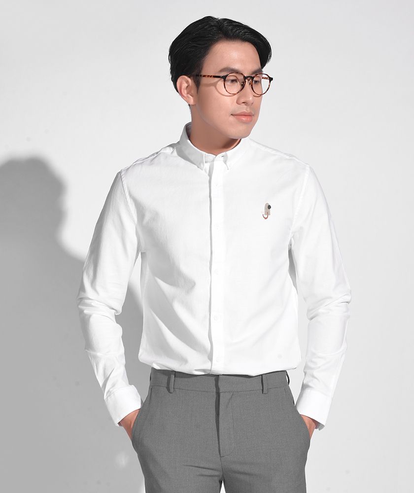 Áo Sơ Mi Dài Tay Cổ Cúc Ve Form Fitted 10S20SHL018