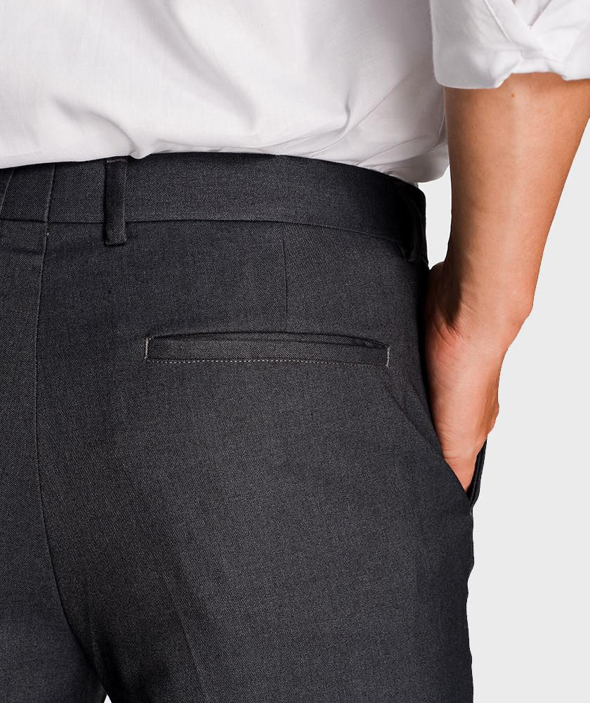 Quần Vải Nam Slim Cropped Gập Gấu - QV12502