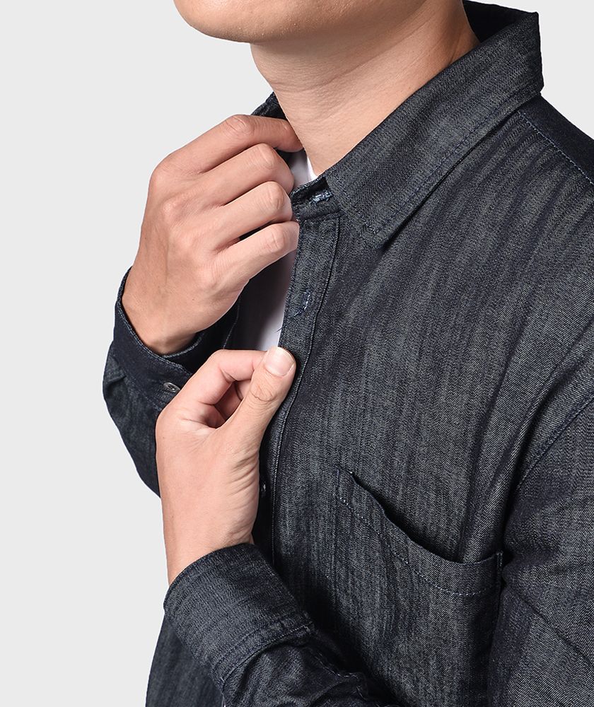 Áo Sơ Mi Nam Tay Dài Denim Form Slim - SM1042068