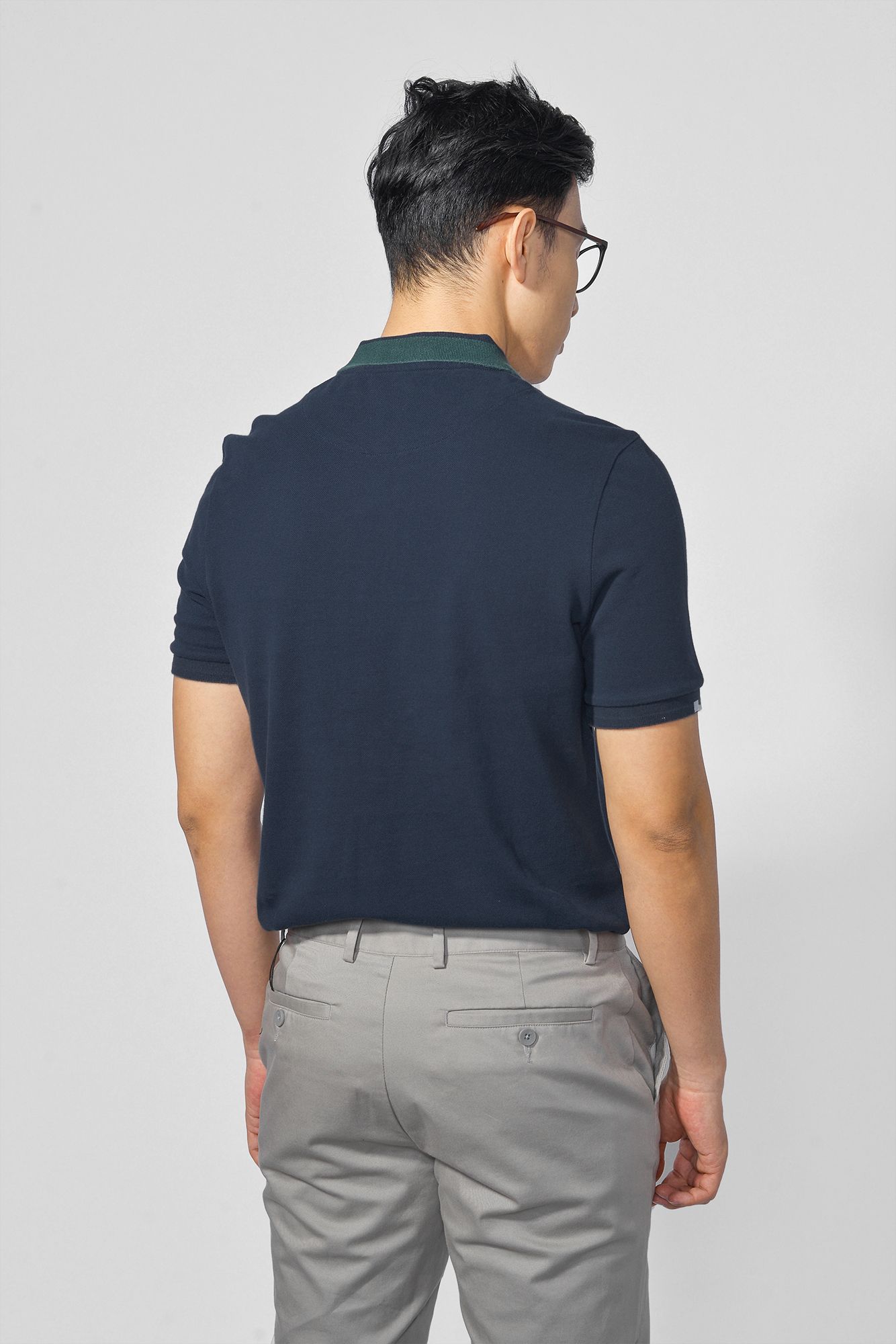 Áo polo phối màu form fitted - 10F20POL007