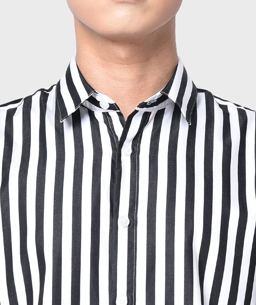 Áo Sơ Mi Nam Tay Dài Kẻ Sọc Nẹp Liền - SM10121