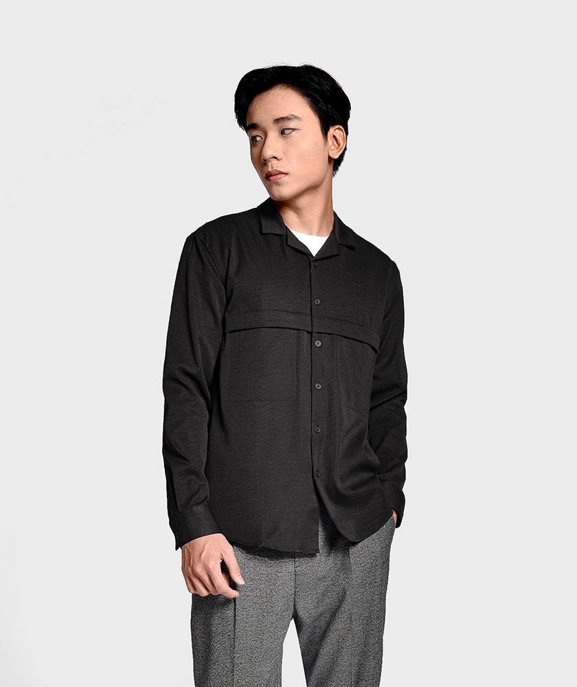 Áo Sơ Mi Nam Tay Dài Regular Cổ Vest - SM117800
