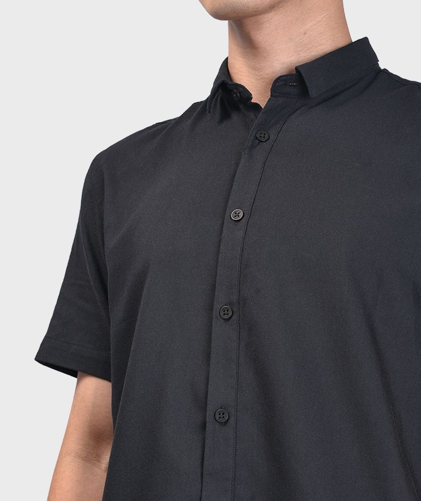 Áo Sơ Mi Nam Tay Ngắn Modal Flannel Nẹp Liền - SM215200