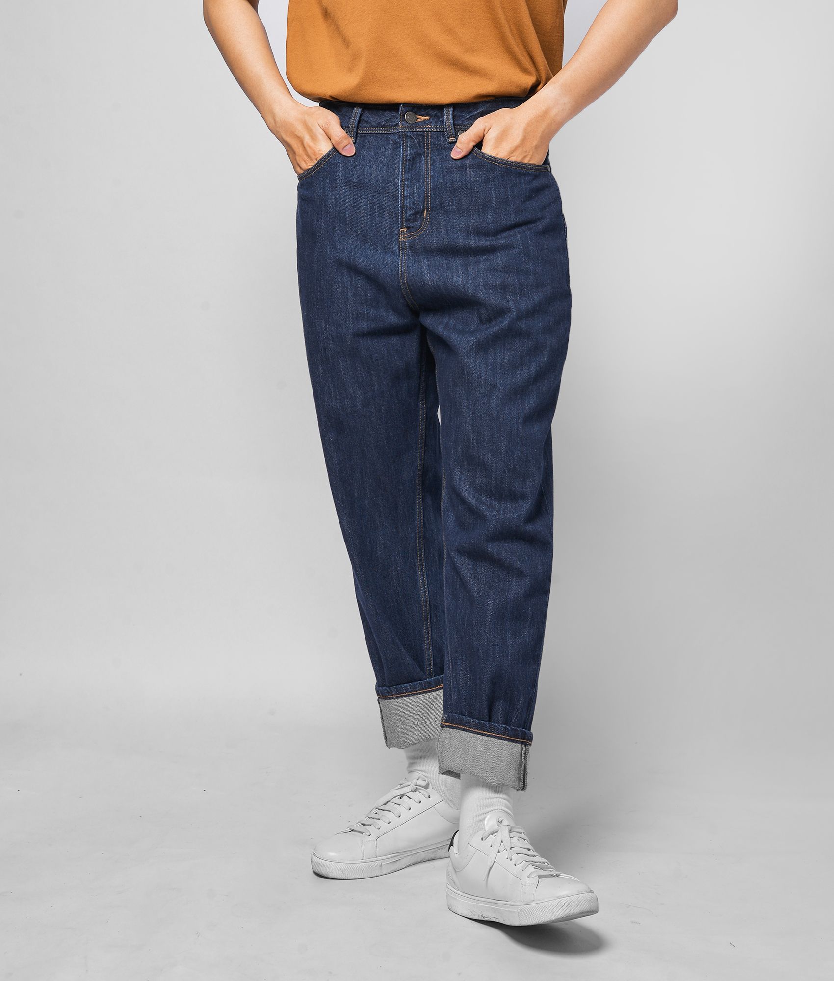 Quần jean trơn form loose - 10F20DPA041