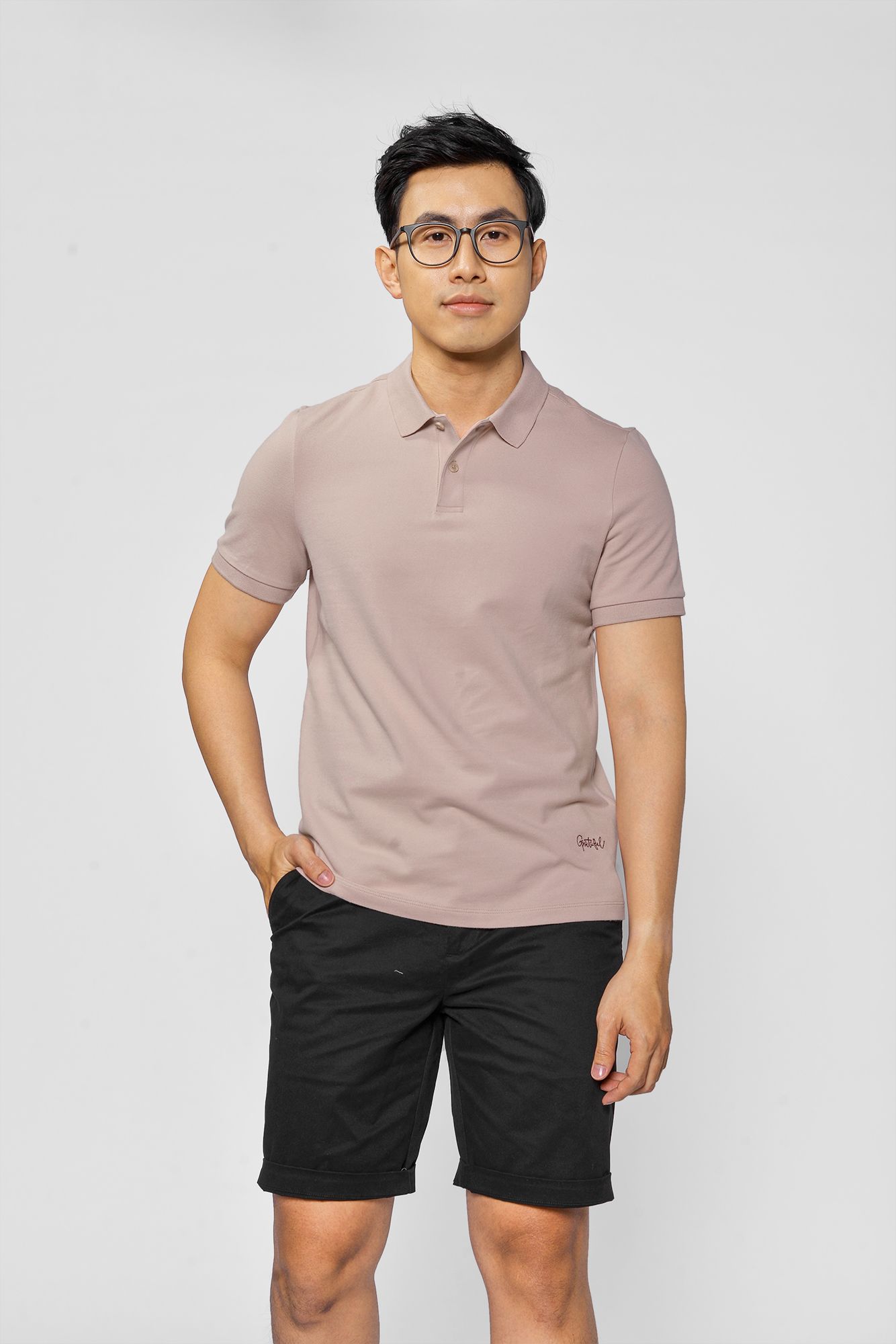 Áo Polo basic thêu form FITTED - 10F20POL027