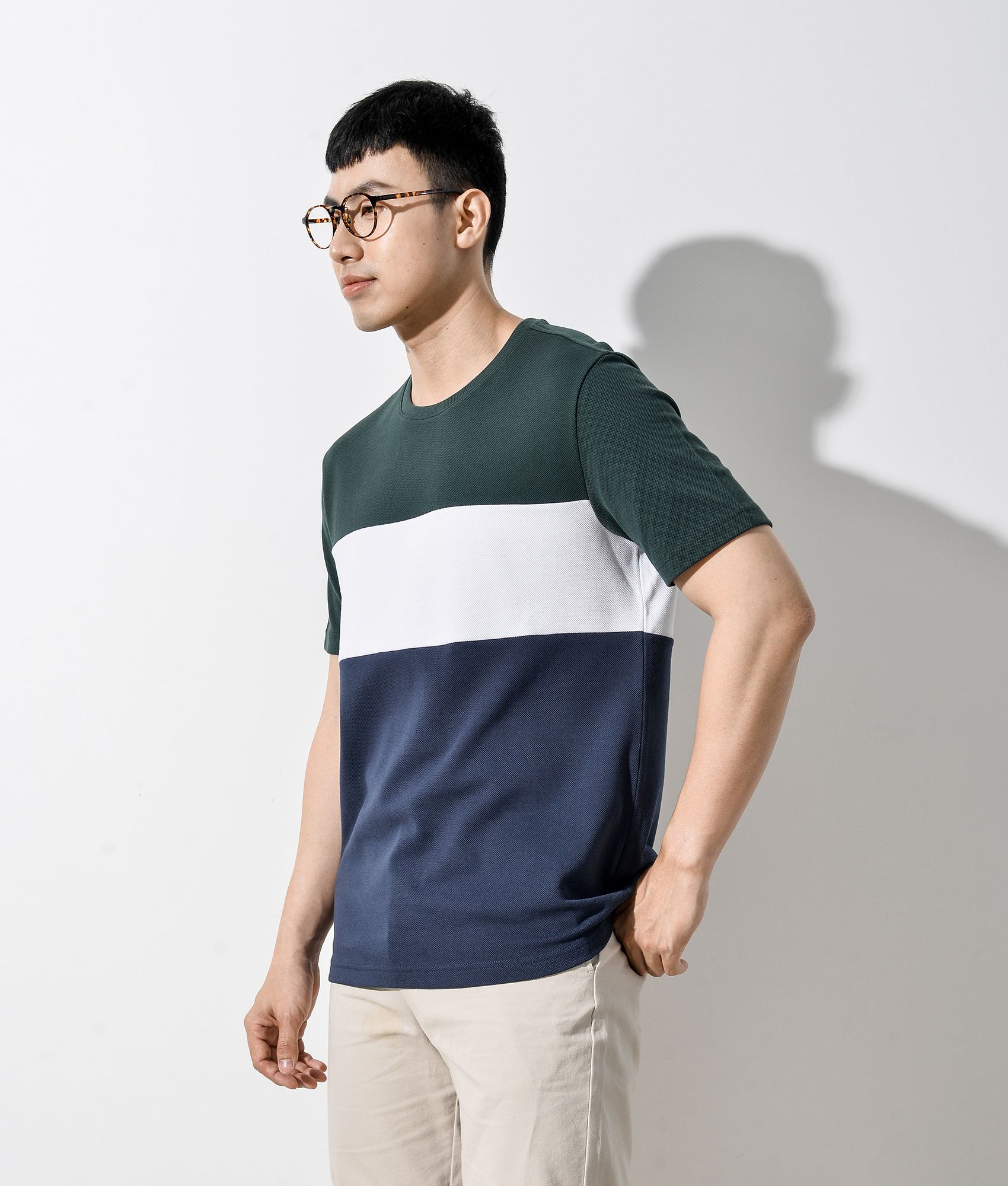 Áo thun tay ngắn phối màu - 10S20TSH020