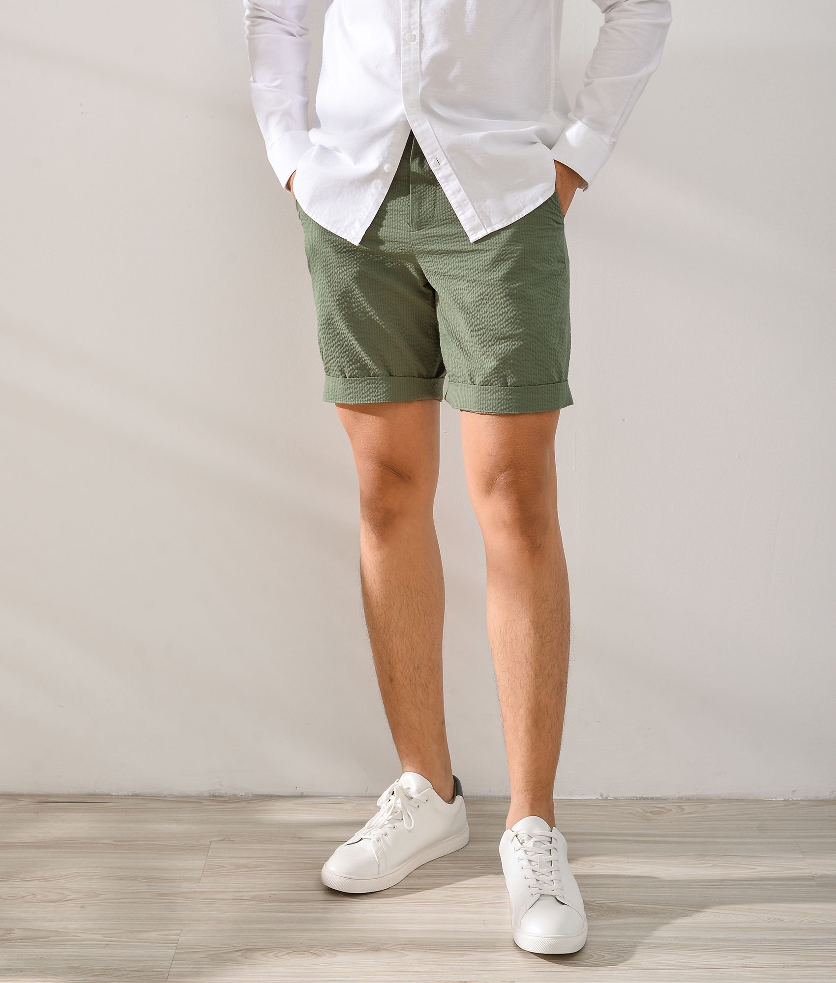 Quần short seesucker form straight - 10S20PSH022