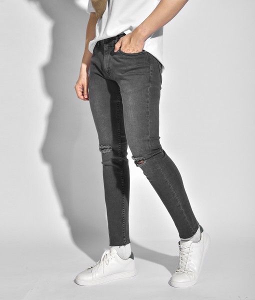 Quần jeans rách gối form skinny - 10S20DPA018