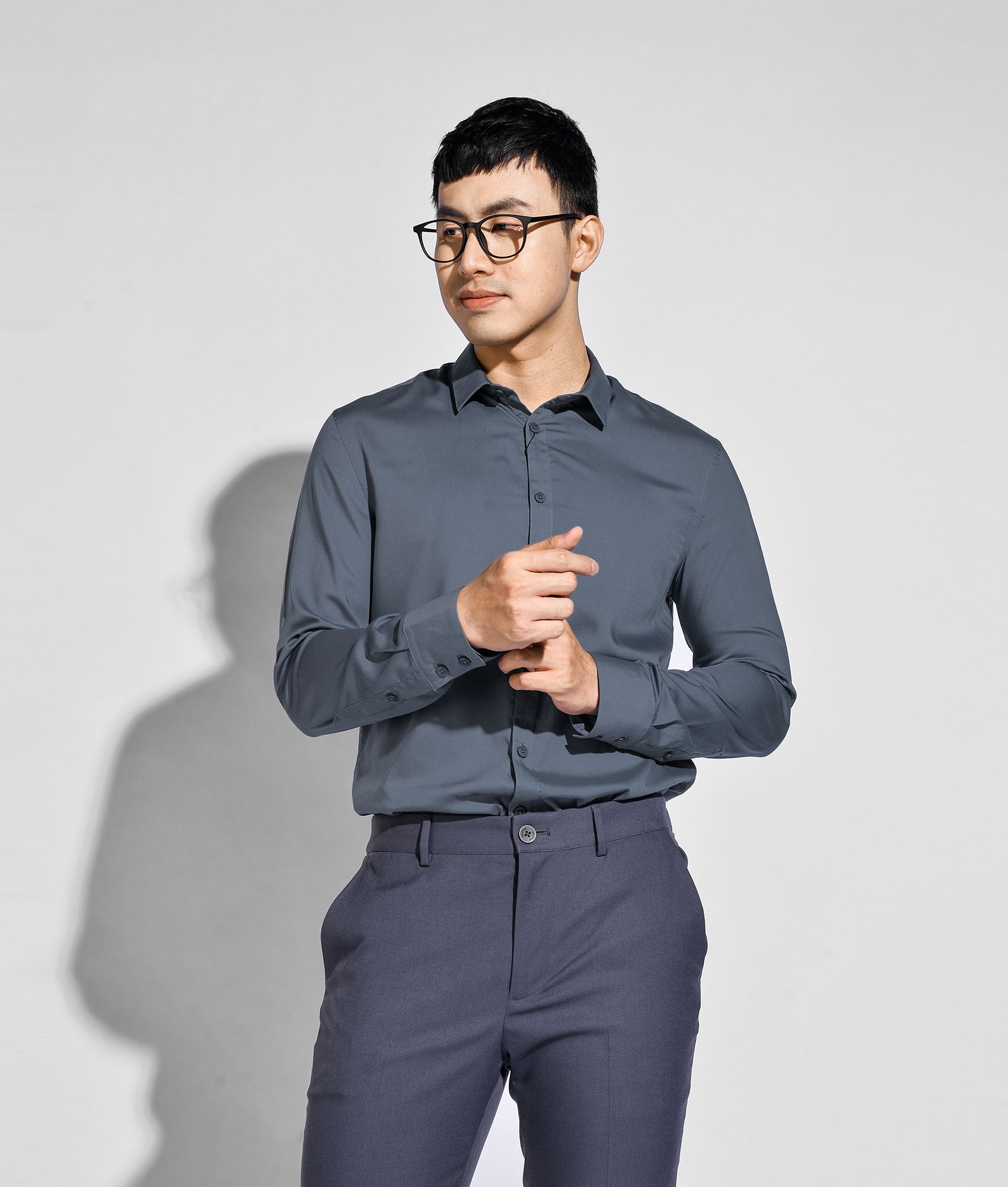 Áo sơ mi tay dài modal form Fitted - 10S20SHL022