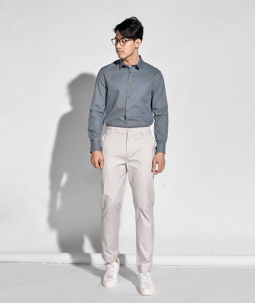 Áo Sơ Mi Dài Tay Cổ Thường Form Fitted 10S20SHL006