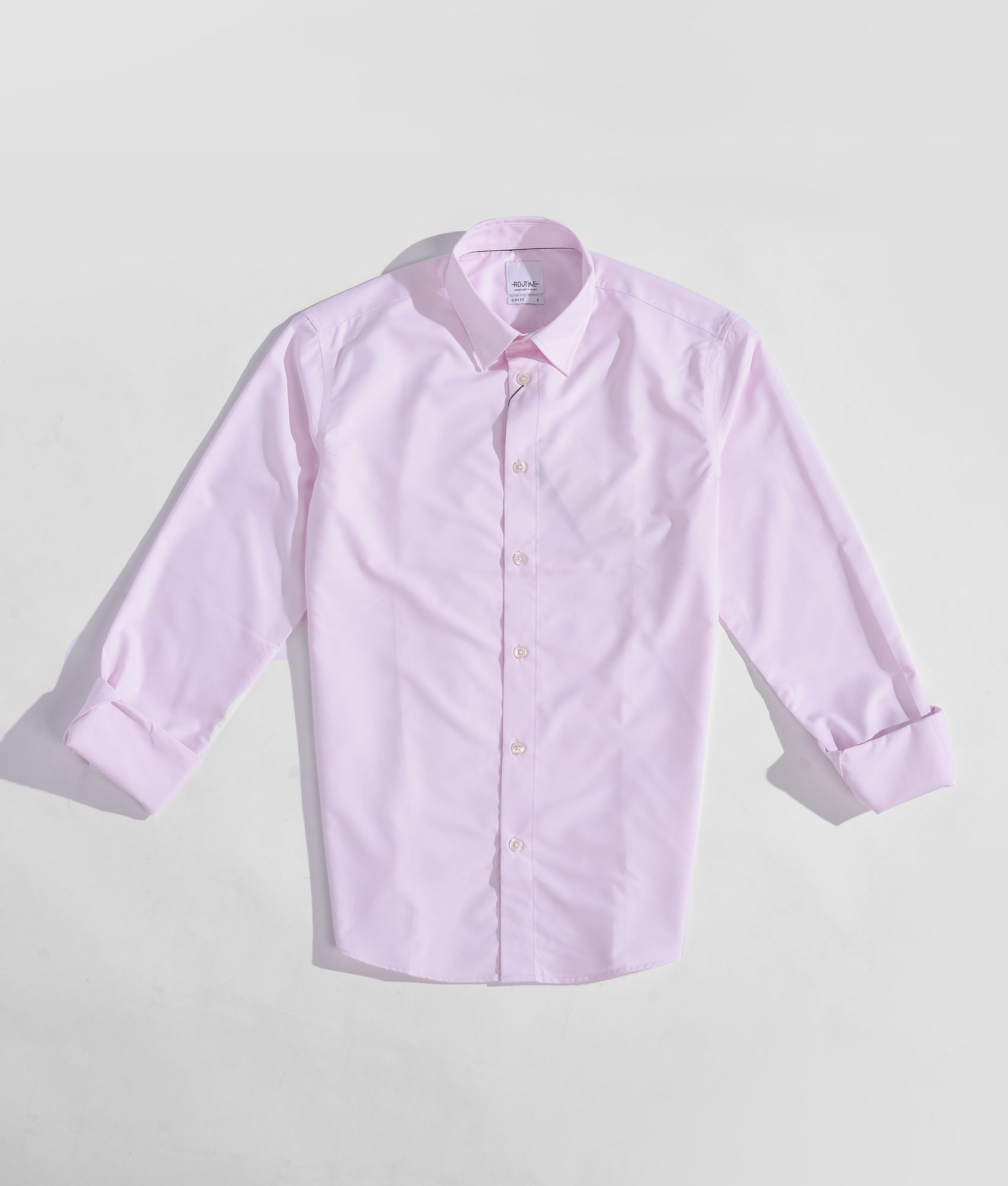 Áo sơ mi tay dài modal ve cổ nẹp liền form slimfit SM1152012