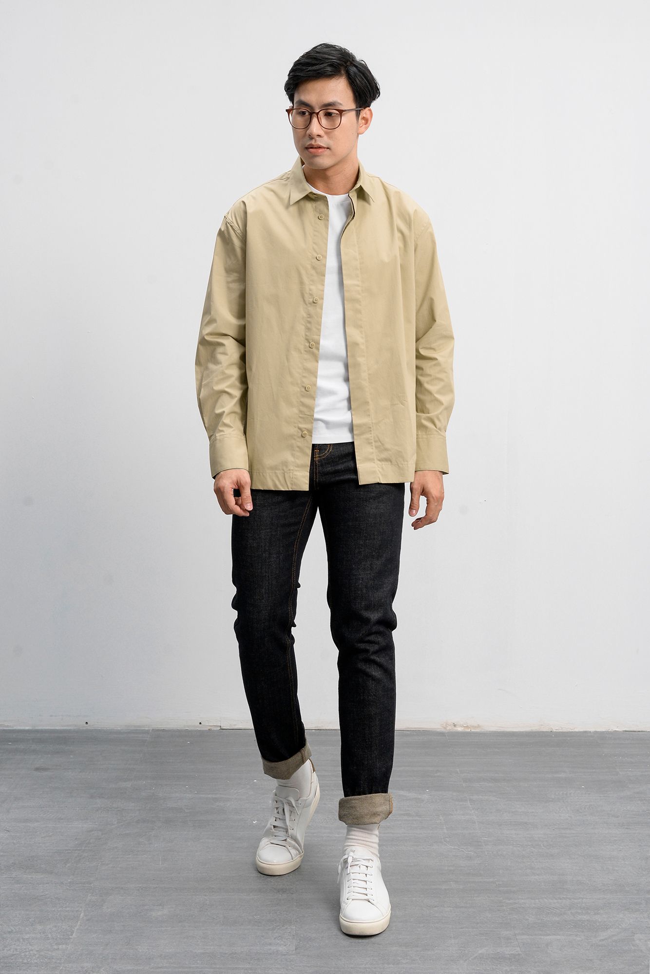 Áo sơ mi nam dài tay, vai xệ. LOOSE form 10F20SHL052